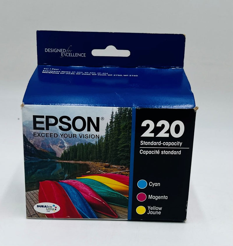 Epson 220 C/M/Y 3pk Ink Cartridges-(T220520) EXP 02/2026