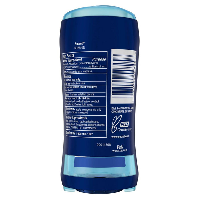 Secret Outlast Clear Gel Antiperspirant Deodorant for Women - Completely Clean - 2.6oz each - Pack of 2