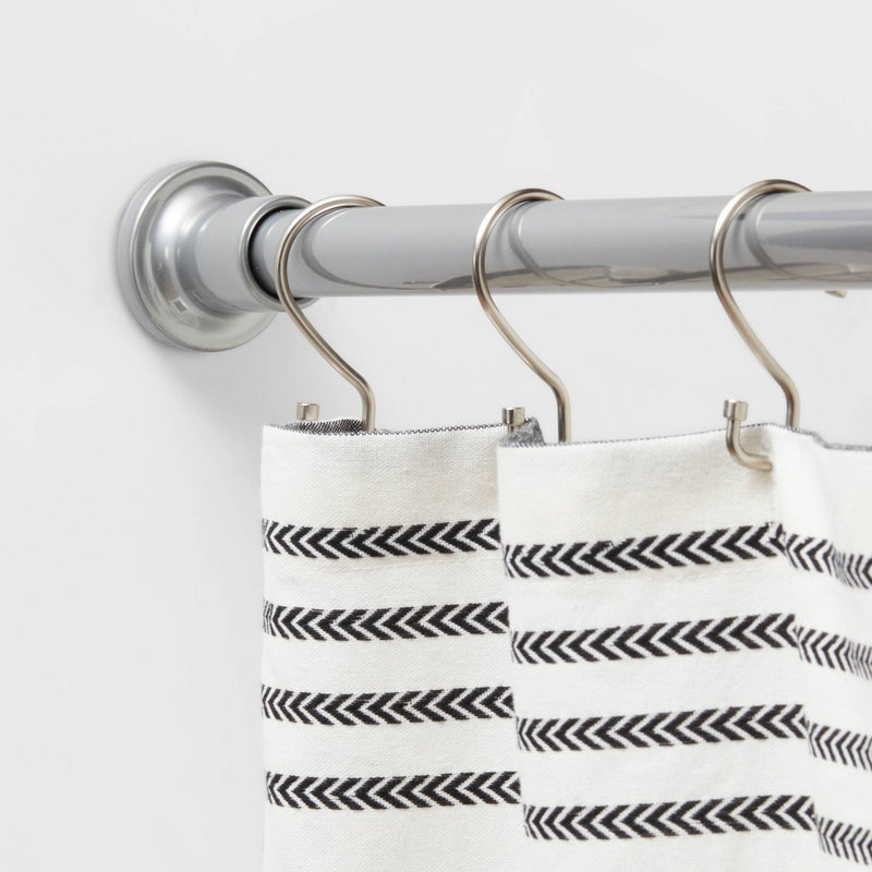 72" Tension or Permanent Mount  Cast Style Finial Shower Curtain Rod Chrome - Made By Design™ (LOCAL PICKUP ONLY)