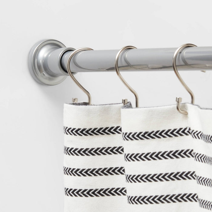 72" Tension or Permanent Mount  Cast Style Finial Shower Curtain Rod Chrome - Made By Design™ (LOCAL PICKUP ONLY)