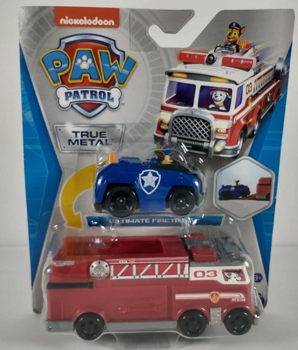 PAW Patrol True Ultimate Firetruck with Chase Rescue Vehicle