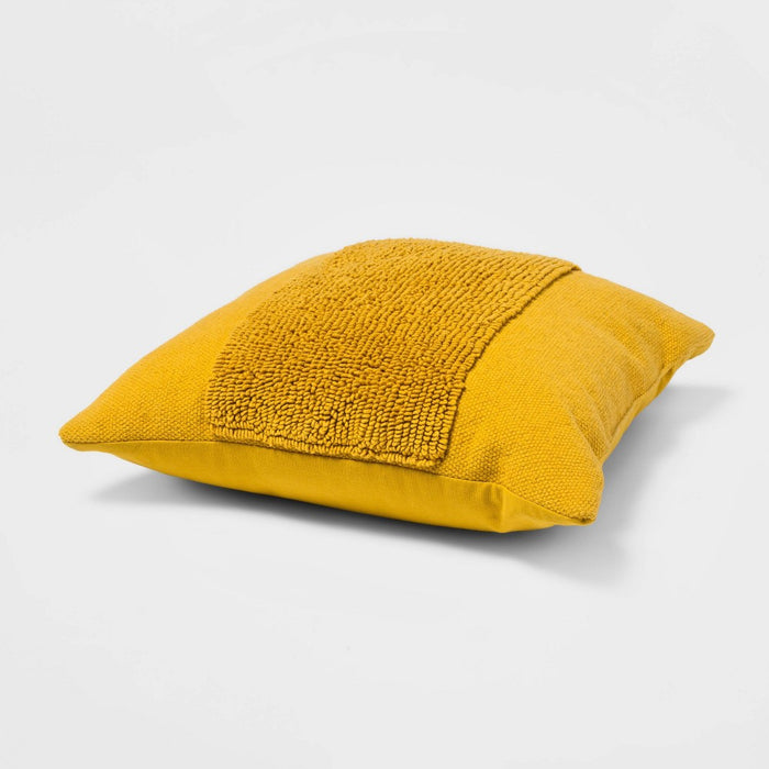 Modern Tufted Square Throw Pillow Summer Wheat - Project 62™