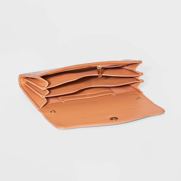 Alligator Print Flap Crossbody Bag - A New Day™ Coral Orange