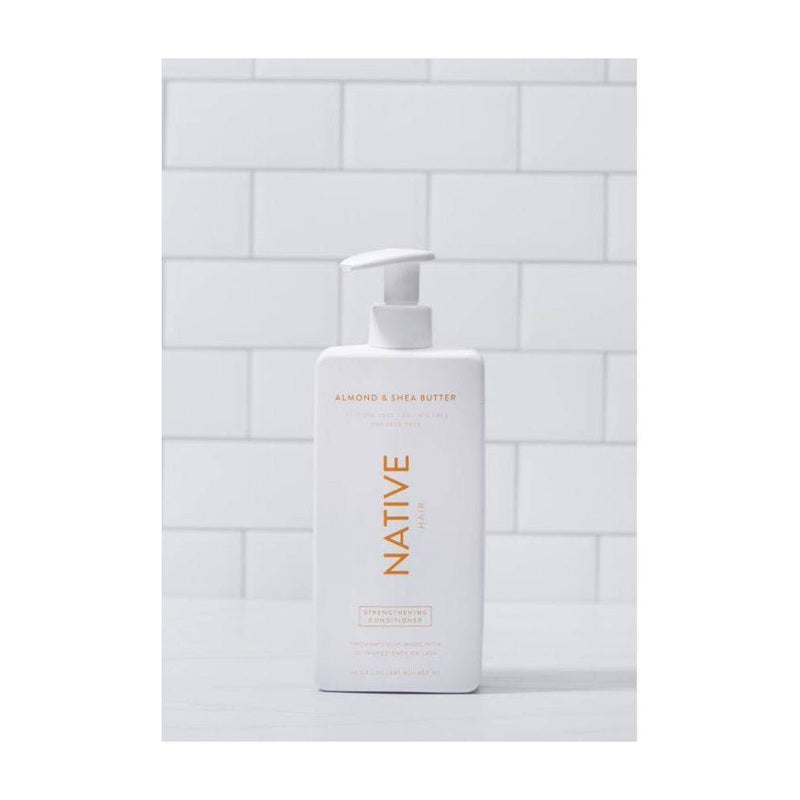 Native Vegan Strengthening Conditioner with Almond & Shea butter, Clean, Sulfate, Paraben and Silicone Free - 16.5 fl oz