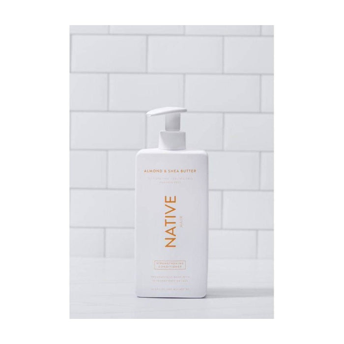 Native Vegan Strengthening Conditioner with Almond & Shea butter, Clean, Sulfate, Paraben and Silicone Free - 16.5 fl oz