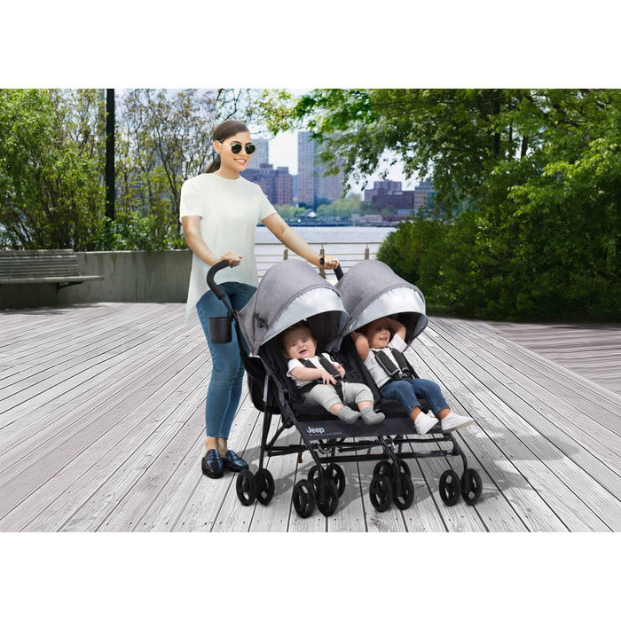 Jeep PowerGlyde Side-by-Side Double Stroller by Delta Children - Gray (LOCAL PICKUP ONLY)