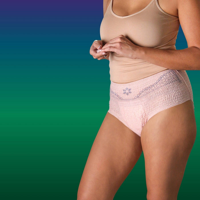 Depend Night Defense Incontinence Fragrance Free Underwear for Women - Medium - Blush - 15ct