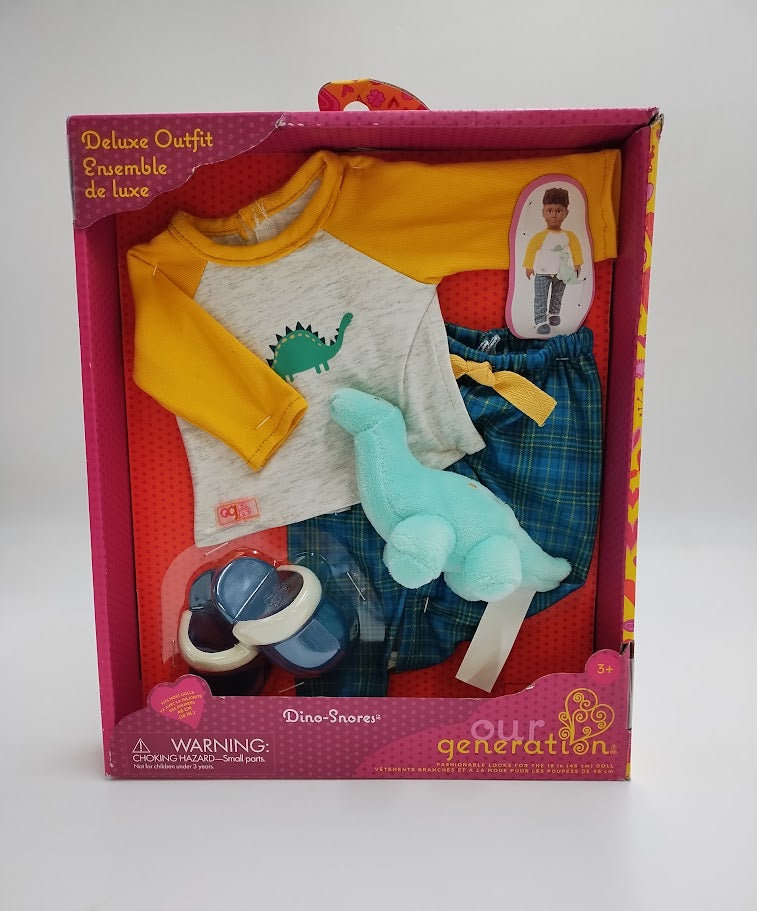 Our Generation 18" Boy Doll Dinosaur Pajama Outfit - Dino-Snores