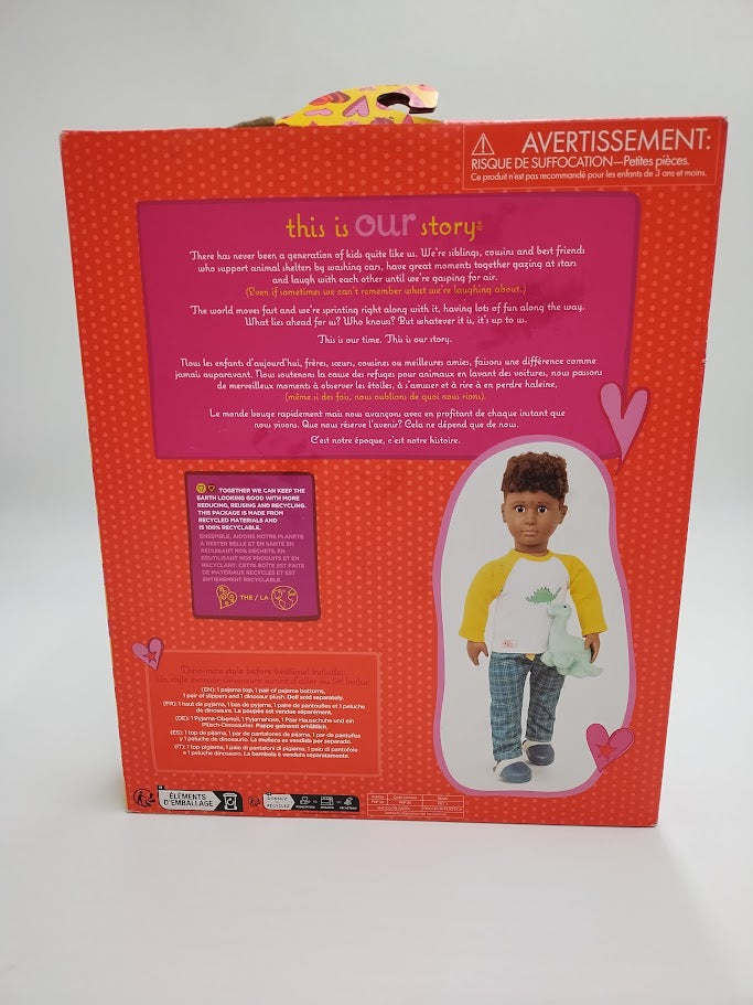 Our Generation 18" Boy Doll Dinosaur Pajama Outfit - Dino-Snores