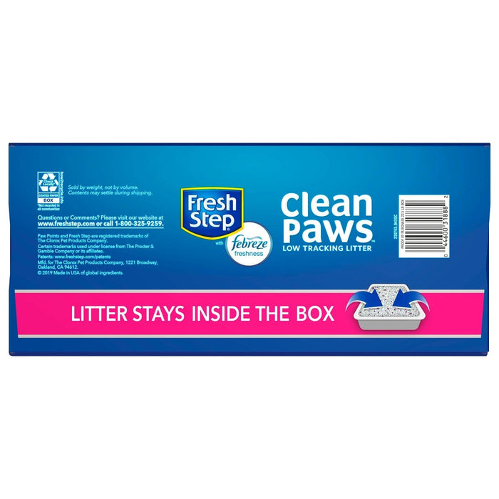 Fresh Step Clean Paws Multi-Cat with the Power of Febreze Scented Clumping Cat Litter - 22.5lbs (LOCAL PICKUP ONLY)