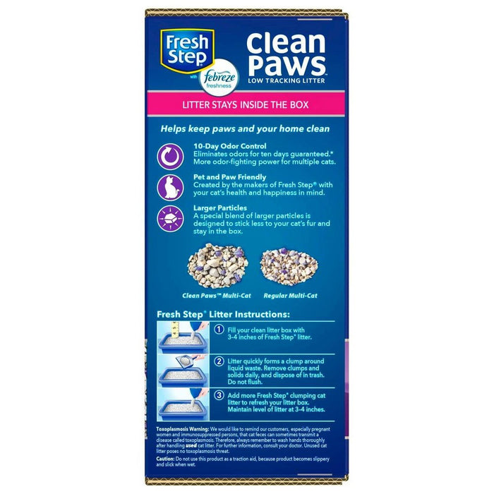 Fresh Step Clean Paws Multi-Cat with the Power of Febreze Scented Clumping Cat Litter - 22.5lbs (LOCAL PICKUP ONLY)