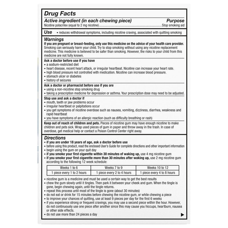 Nicorette 2mg Stop Smoking Aid Nicotine Gum - White Ice Mint - 100ct