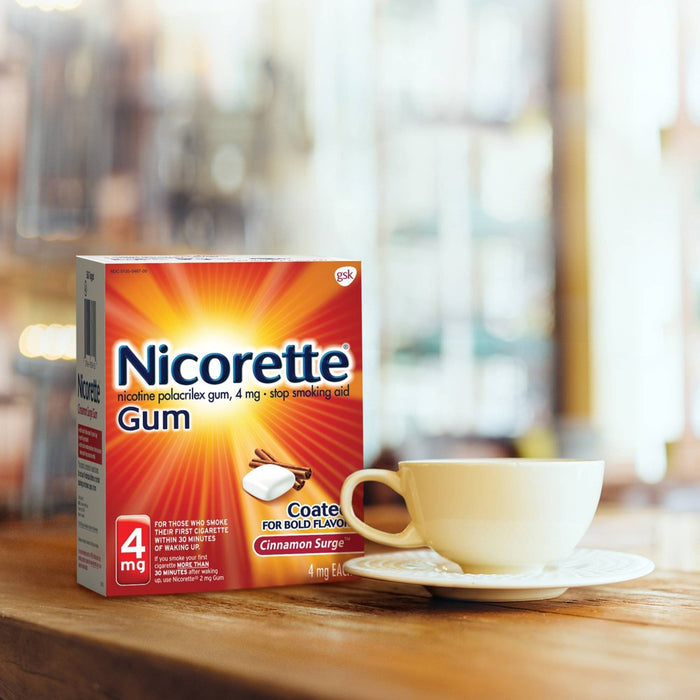 Nicorette 4mg Stop Smoking Aid Nicotine Gum - Cinnamon Surge - 20ct