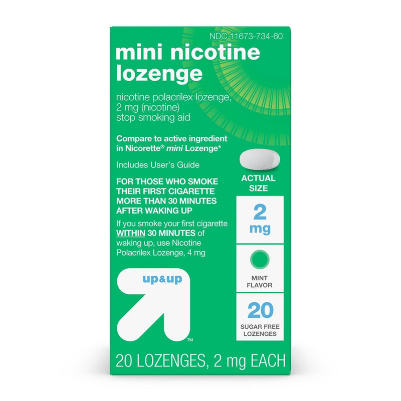 Nicotine 2mg Mini Lozenge Stop Smoking Aid - Mint - 20ct - up & up™