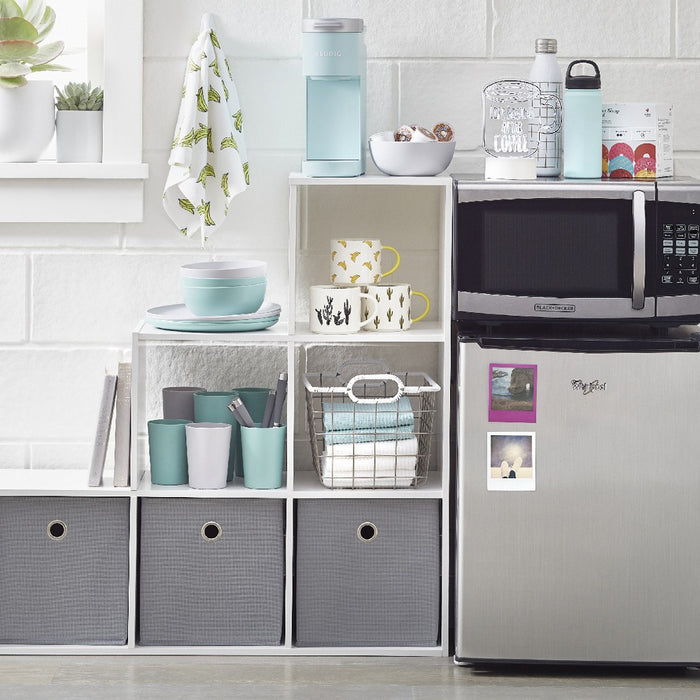 11" Fabric Cube Storage Bin Gray - Room Essentials