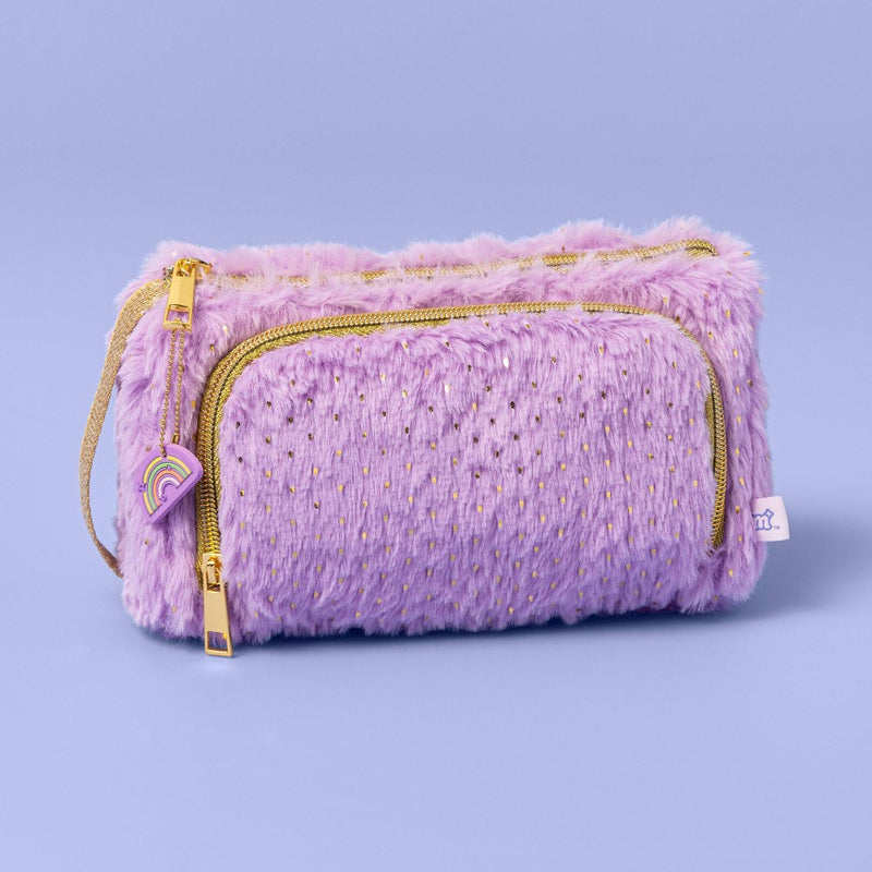 Zipper Pencil Pouch Fur Purple - More Than Magic™