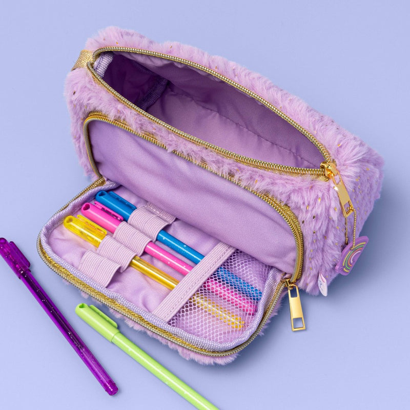 Zipper Pencil Pouch Fur Purple - More Than Magic™