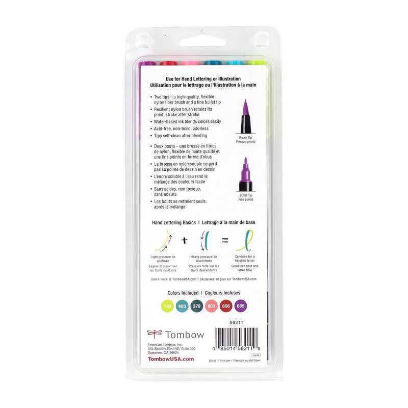 6pk Tropical Dual Brush - Tombow