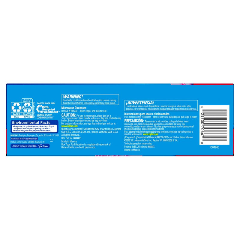 Ziploc Slider Quart Storage Bags - 42ct