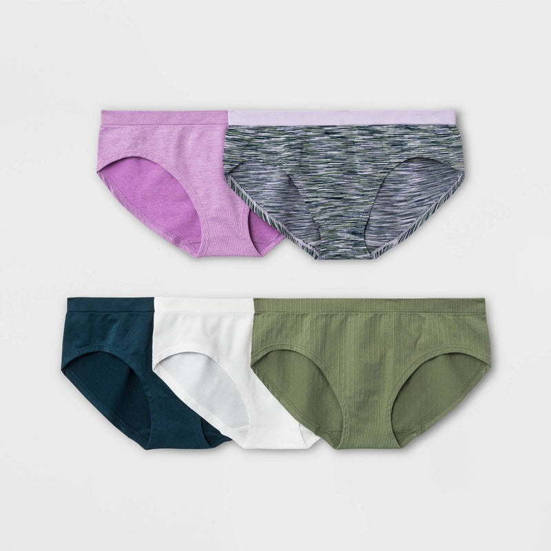 Girls' 5pk Spacedye Hipster - art class™ L