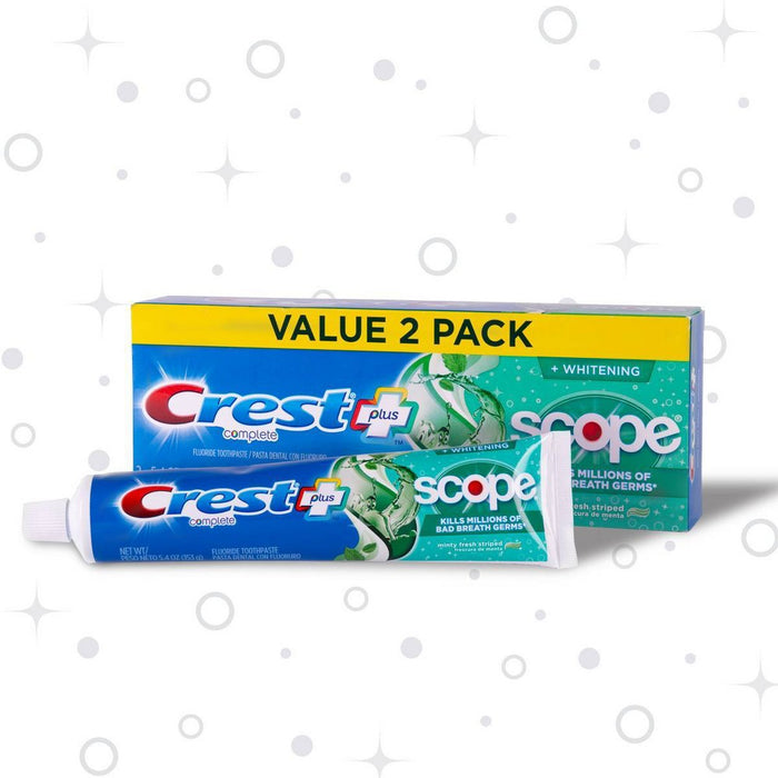 Crest + Scope Complete Whitening Toothpaste Minty Fresh - 10.8oz/2pk