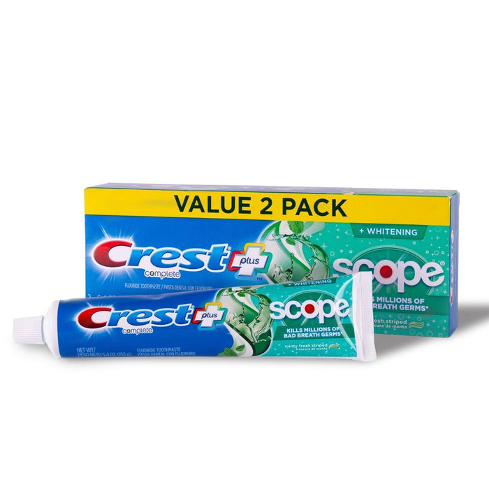 Crest + Scope Complete Whitening Toothpaste Minty Fresh - 10.8oz/2pk