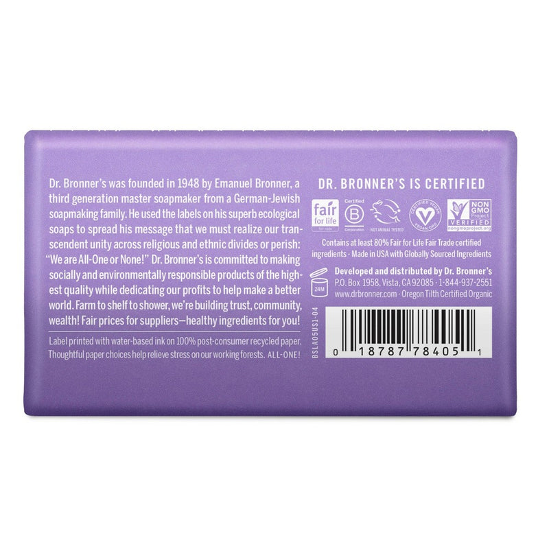 Dr. Bronner's Bar Soap - Lavender - 5oz