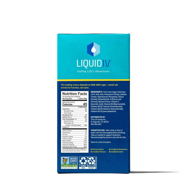 Liquid I.V. Hydration Vegan Multiplier - Lemon Lime - 10ct/0.56oz