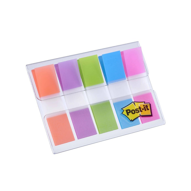 Post-it Flags, Assorted Bright Colors, .5 in. Wide, 100 Flags/On-the-Go Dispenser