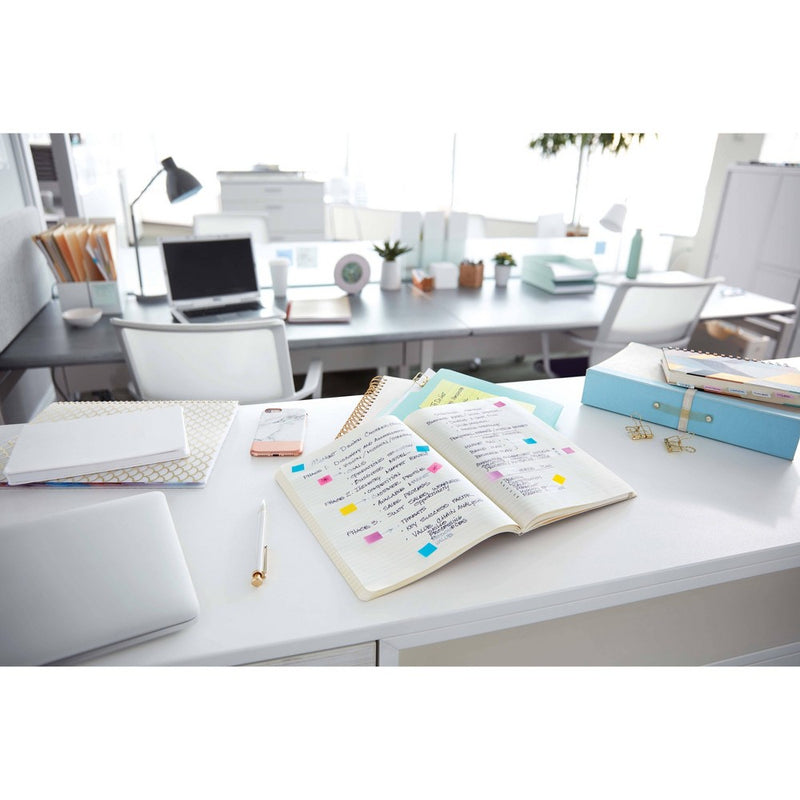 Post-it Flags, Assorted Bright Colors, .5 in. Wide, 100 Flags/On-the-Go Dispenser