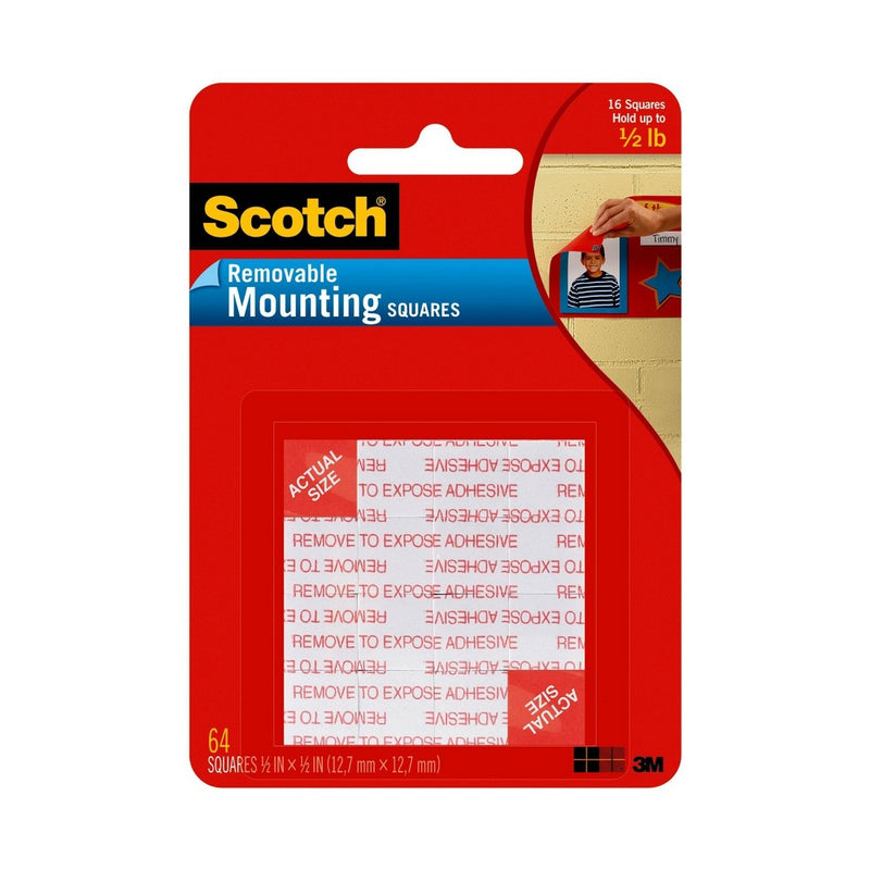 Scotch 64ct Removable Mounting Squares