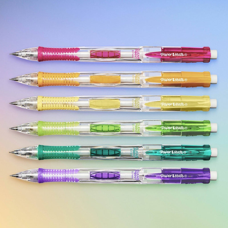 Paper Mate Clear Point 6pk #2 Mechanical Pencils 0.7mm Multicolored