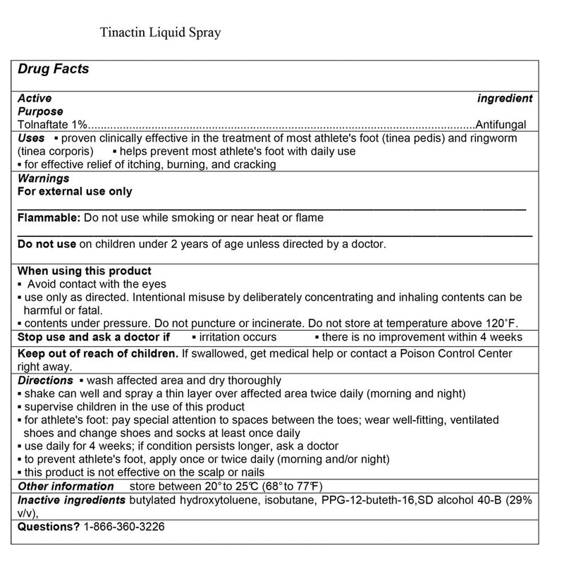 Tinactin Antifungal Spray Liquid Tolnaftate Athlete's Foot Treatment - 5.3oz