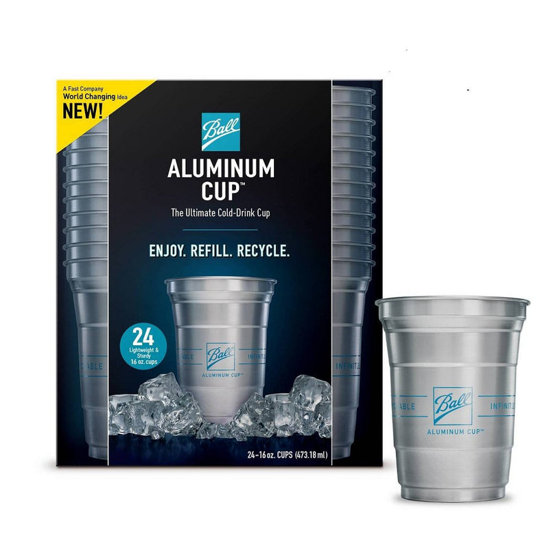 Ball Aluminum Cup Recyclable Party Cups - 16oz/24ct