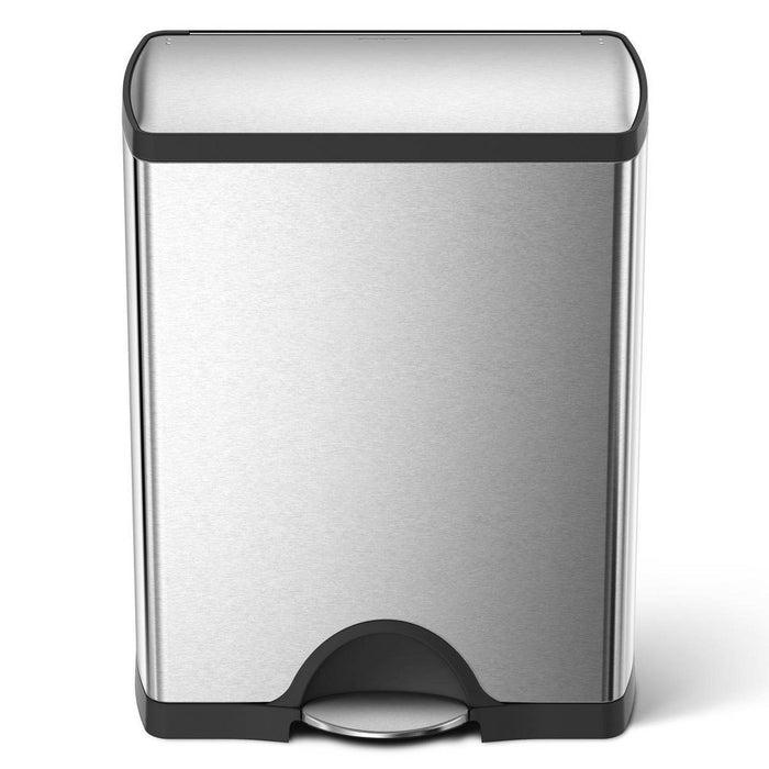 simplehuman 46L Dual Compartment Stainless Steel Rectangular Step Trash Can (LOCAL PICKUP ONLY)