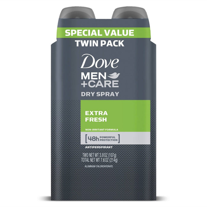 Dove Men+Care Extra Fresh 48-Hour Antiperspirant & Deodorant Dry Spray Twin Pack - 7.6oz/2ct