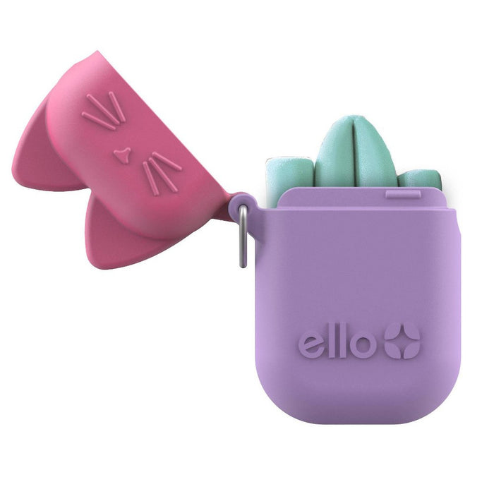 Ello 6pc Silicone Kids Fold & Store Straw Set (CAT)