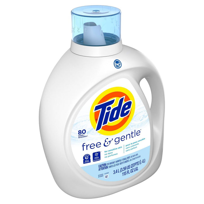 Tide High Efficiency Liquid Laundry Detergent - Free & Gentle - 115 fl oz