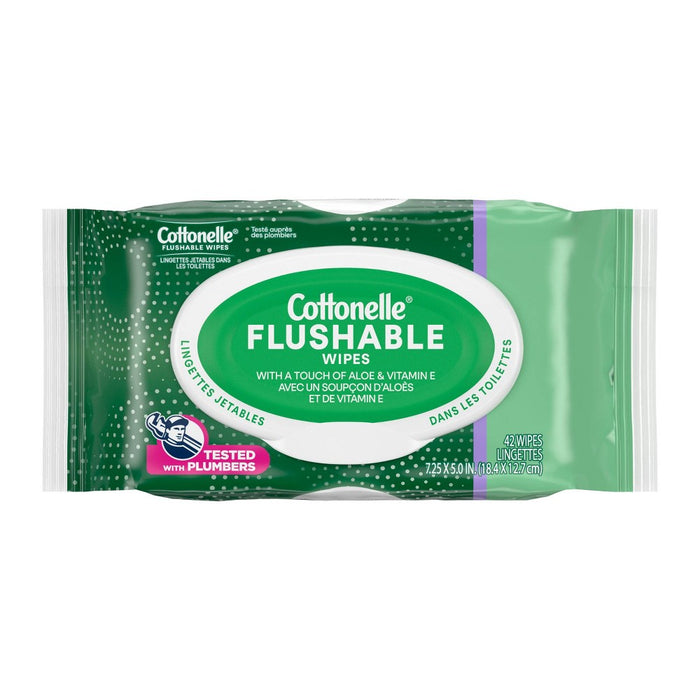 Cottonelle GentlePlus Flushable Wipes with Aloe & Vitamin E - 2pk/42ct