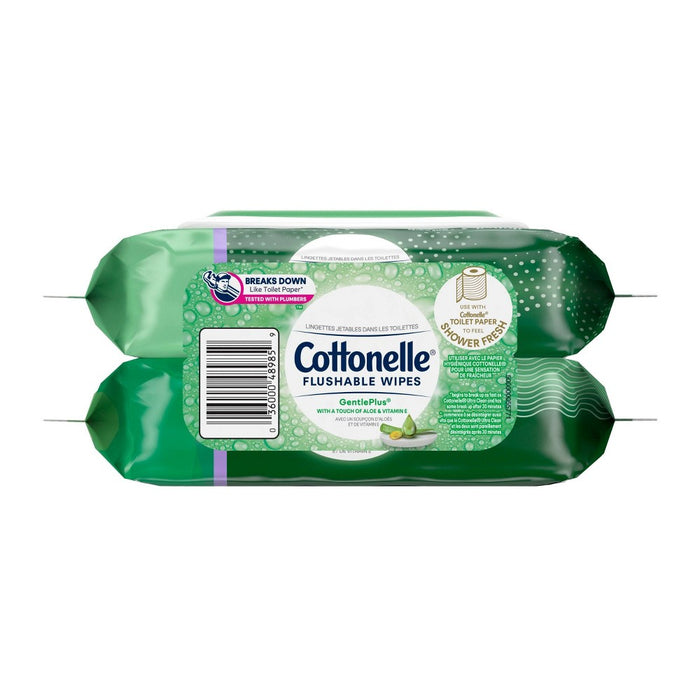 Cottonelle GentlePlus Flushable Wipes with Aloe & Vitamin E - 2pk/42ct