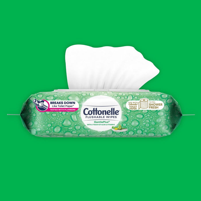 Cottonelle GentlePlus Flushable Wipes with Aloe & Vitamin E - 2pk/42ct
