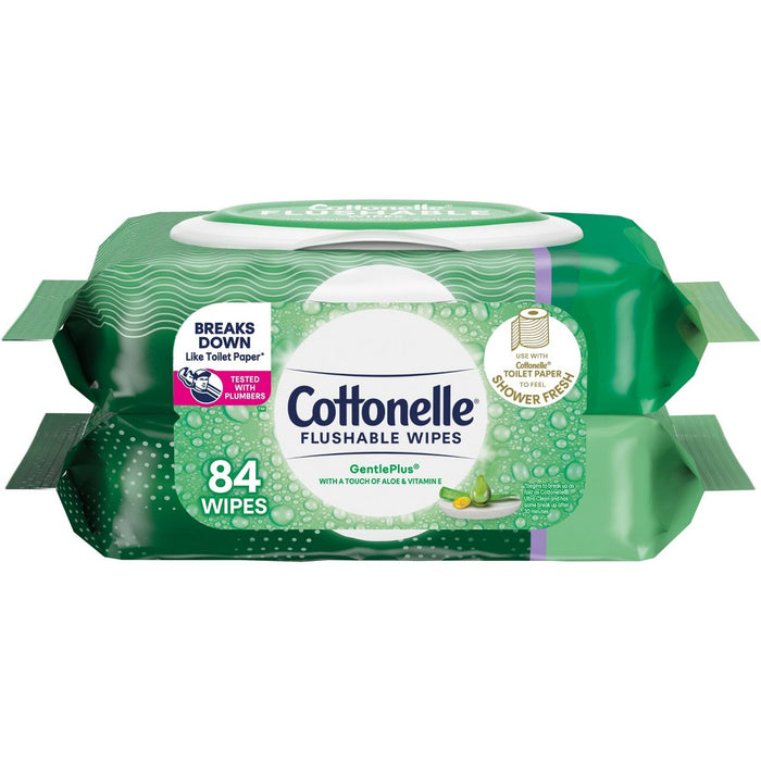 Cottonelle GentlePlus Flushable Wipes with Aloe & Vitamin E - 2pk/42ct