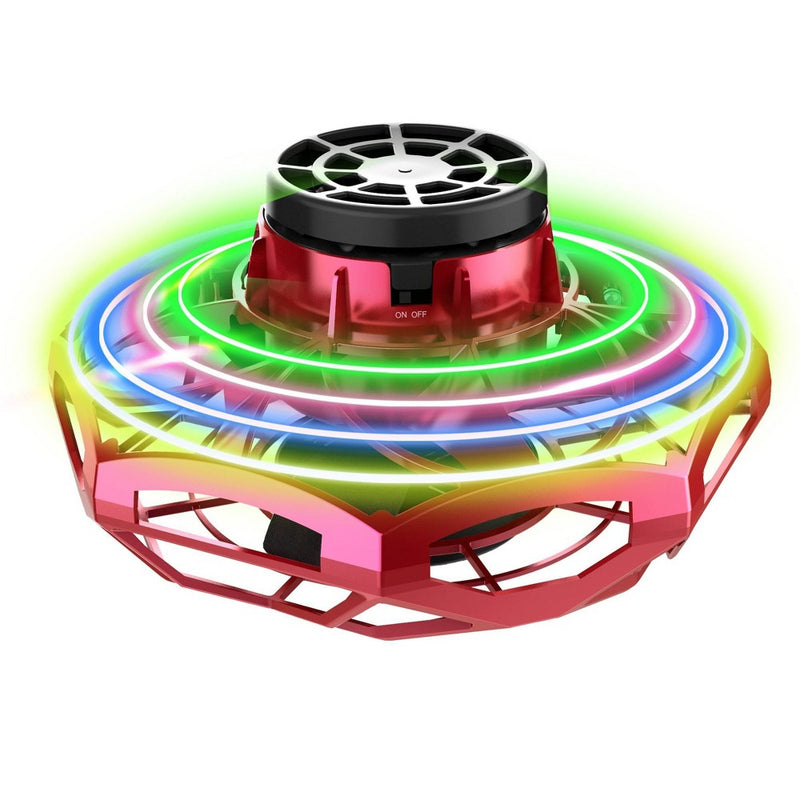Hyper Cyberspin Motorized LED Flying Disc - Red