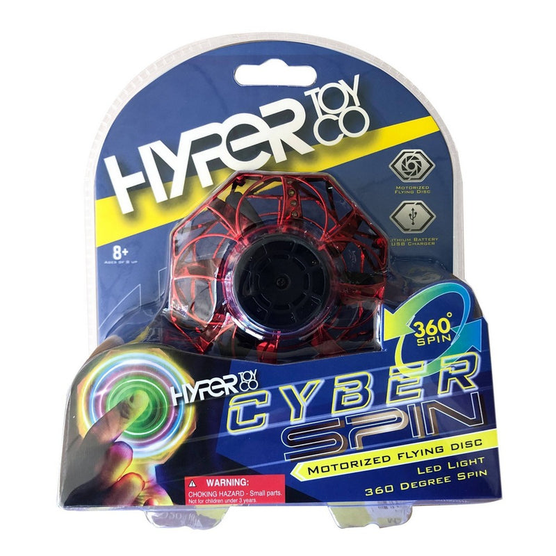 Hyper Cyberspin Motorized LED Flying Disc - Red