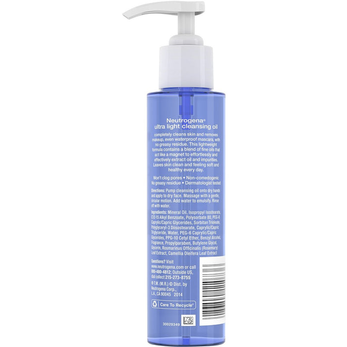 Neutrogena Ultra Light Face Cleansing Oil & Makeup Remover - 4 fl oz