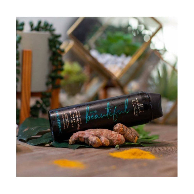 My Black is Beautiful Leave In Conditioner - Sulfate Free Conditioning Cream for Coily Hair with Coconut Oil, Honey & Turmeric - 6.3 fl oz