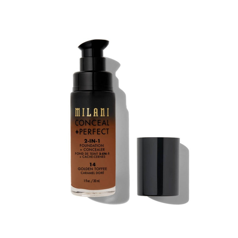 Milani Conceal + Perfect 2-in-1 Foundation + Concealer Cruelty-Free Liquid Foundation - Golden Toffee 14 - 1 fl oz