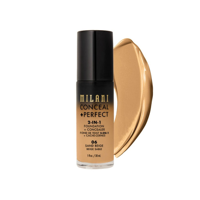 Milani 2-in-1 Foundation + Concealer Liquid Foundation - 06 Sand Beige *New*