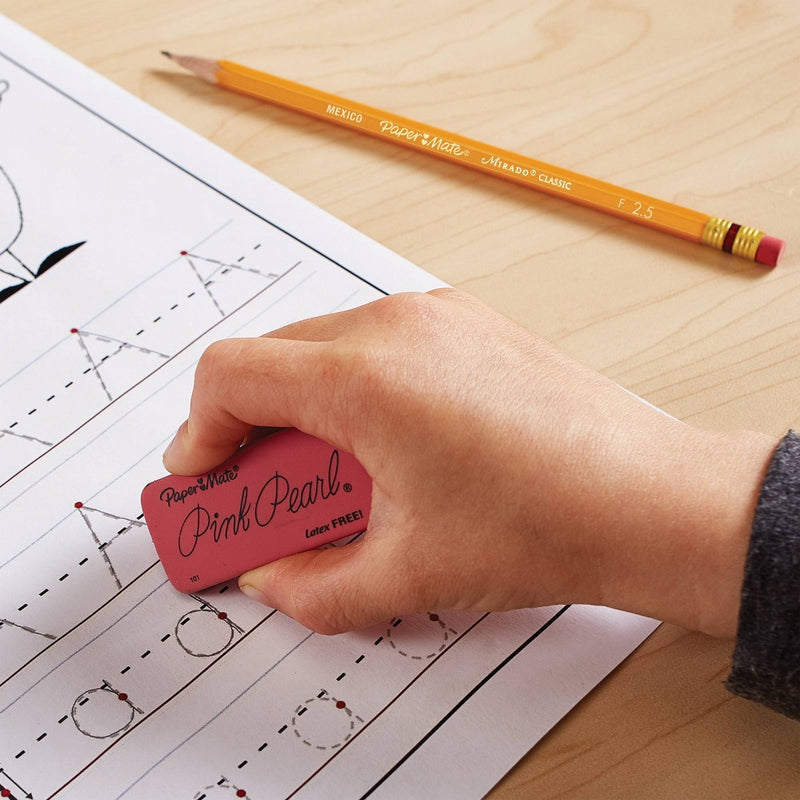 Paper Mate 3pk Pencil Erasers Pink Pearl
