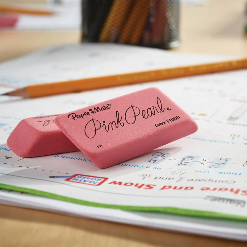 Paper Mate 3pk Pencil Erasers Pink Pearl